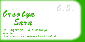 orsolya sara business card